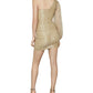 BCBGMAXAZRIA Women's Metallic One Shoulder Cocktail Dress Yellow Size X-Small
