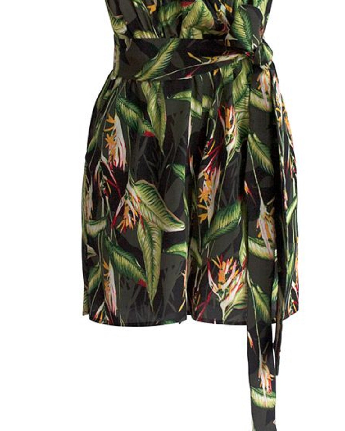 BCBGMAXAZRIA Women s Bird of Paradise Romper Black Size Large