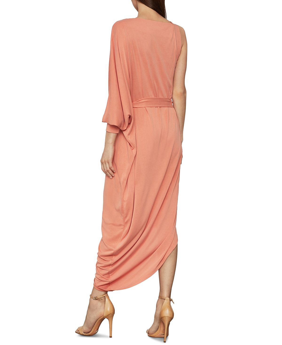 BCBGMAXAZRIA Women's Asymmetric One Shoulder Cocktail Dress Orange Size Medium