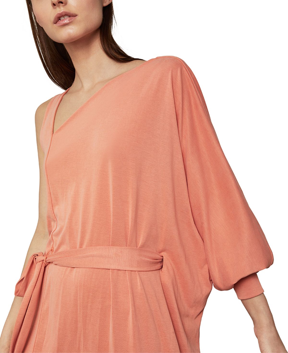 BCBGMAXAZRIA Women's Asymmetric One Shoulder Cocktail Dress Orange Size Medium