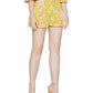 BCBGeneration Women's Floral Print High Waist Shorts Yellow Size 4