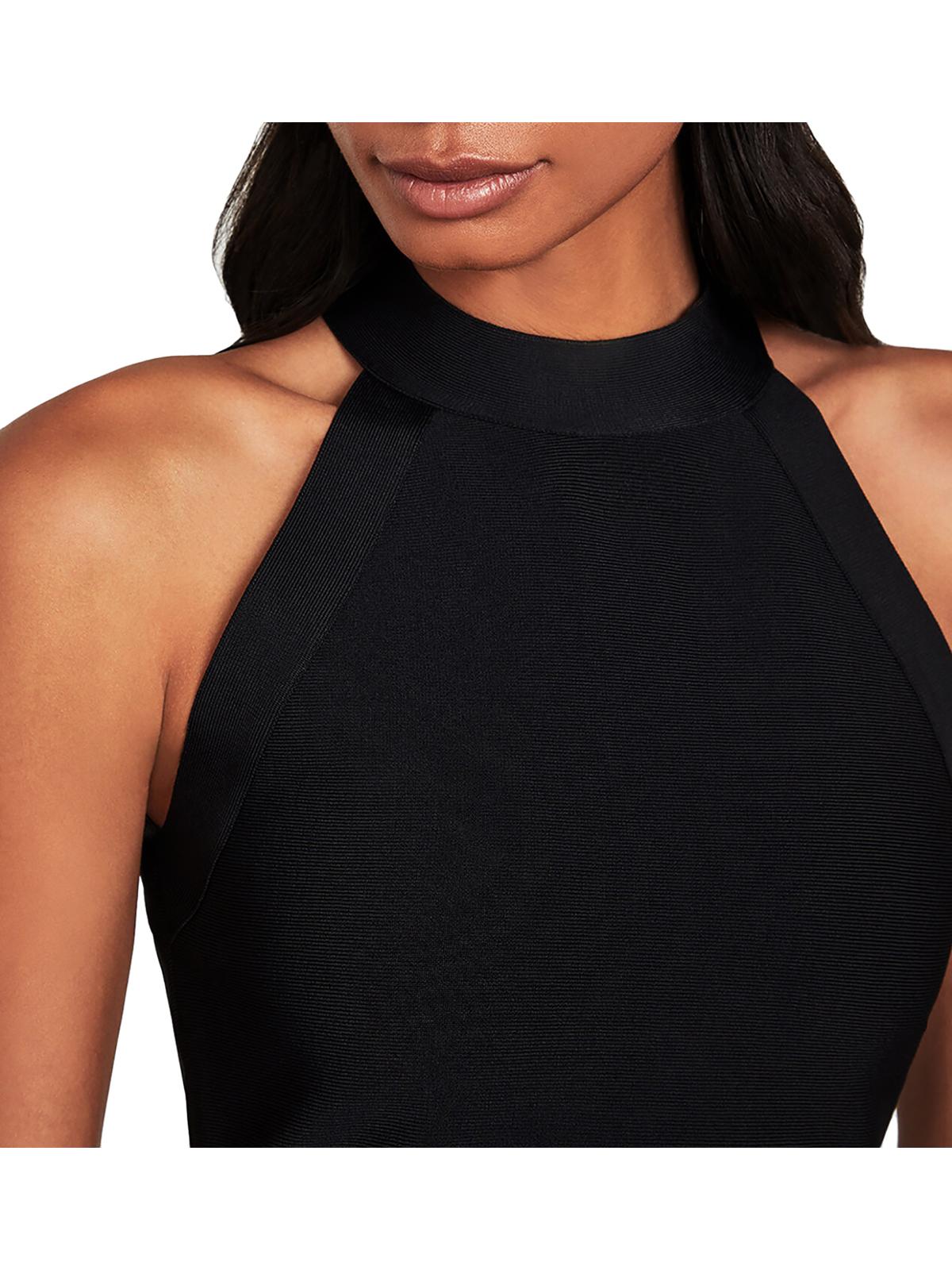BCBGMAXAZRIA Women's Sleeveless Mock Neck Halter Sweater Black Size Small