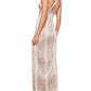 BCBGMAXAZRIA Women's Snake Print Faux Wrap Evening Dress Pink Size Small