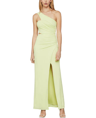BCBGMAXAZRIA Women's One Shoulder Cut Out Evening Dress Green Size Medium