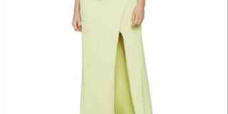 BCBGMAXAZRIA Women's One Shoulder Cut Out Evening Dress Green Size Medium