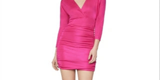 BCBGMAXAZRIA Women's Blouson Mini Dress Pink Size L