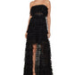 BCBG Max Azria Women's Strapless Ruffled Tulle Gown Black Size 2