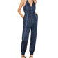 BCBGMAXAZRIA Women's Snake Print Sleeveless Jumpsuit Blue Size Medium