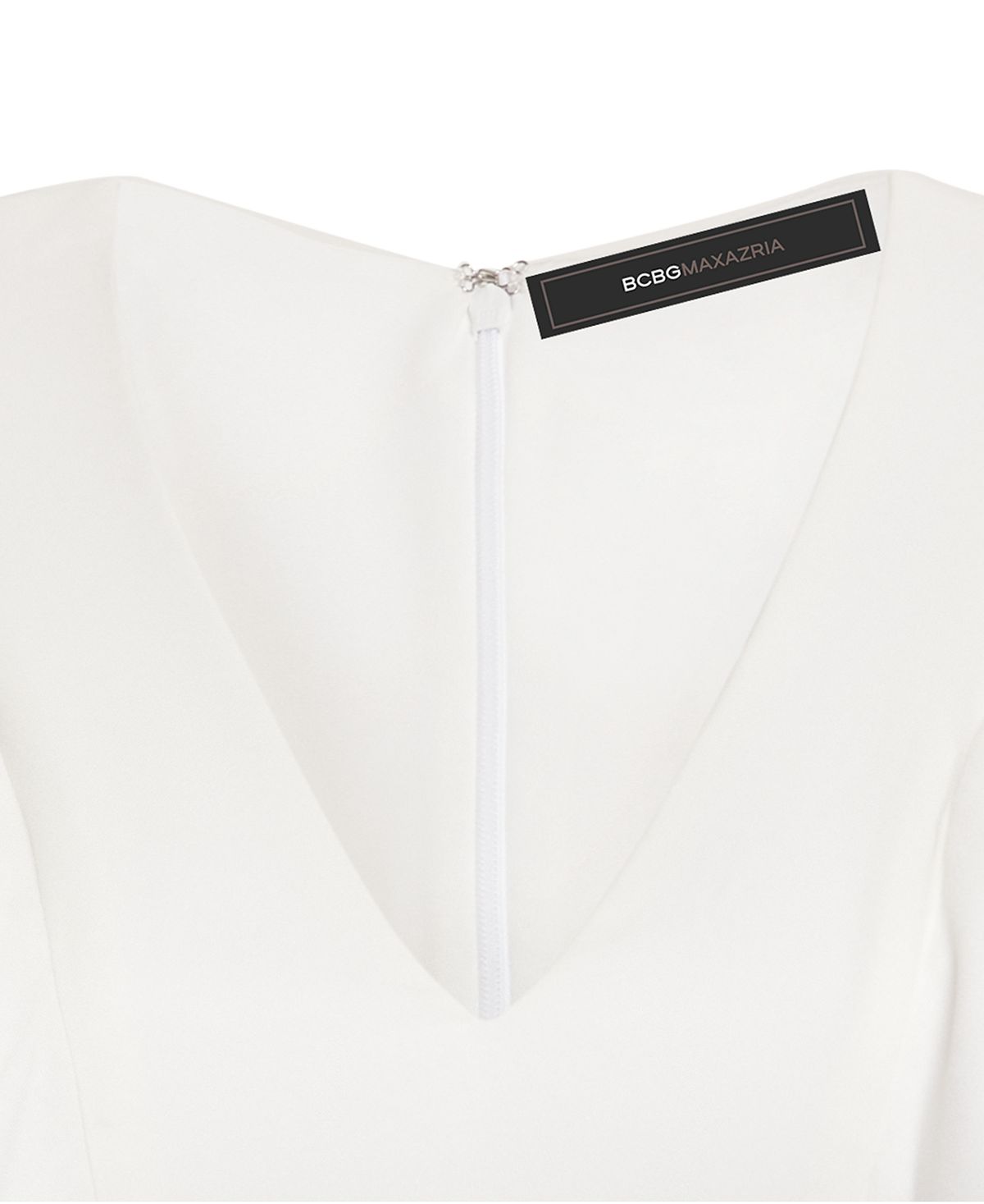 BCBGMAXAZRIA Women's Max Azria Ruffled Sleeveless V Neck Mini Dress White Size 4