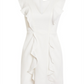 BCBGMAXAZRIA Women's Max Azria Ruffled Sleeveless V Neck Mini Dress White Size 4