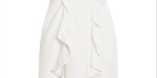 BCBGMAXAZRIA Women's Max Azria Ruffled Sleeveless V Neck Mini Dress White Size 4