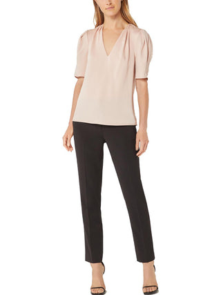 BCBGMAXAZRIA Women's Woven Puff Sleeves Blouse Pink Size Small