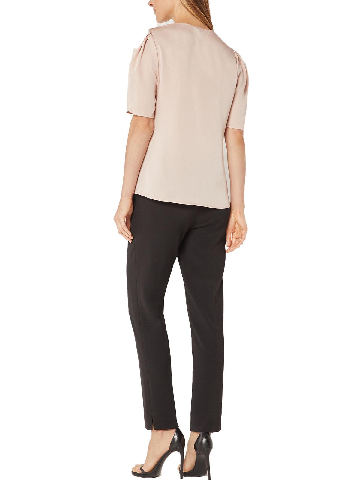 BCBGMAXAZRIA Women's Woven Puff Sleeves Blouse Pink Size Small