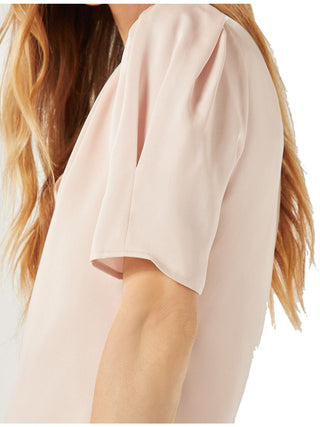 BCBGMAXAZRIA Women's Woven Puff Sleeves Blouse Pink Size Small