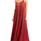 BCBGMAXAZRIA Women's Pleated One Shoulder Evening Dress Red Size X-Small