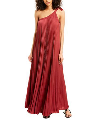 BCBGMAXAZRIA Women's Pleated One Shoulder Evening Dress Red Size X-Small
