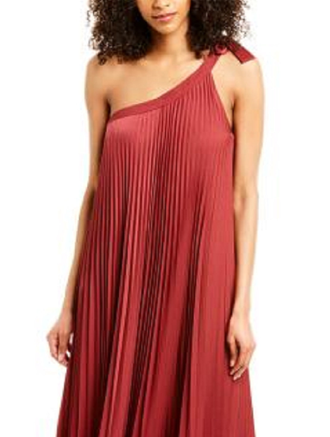 BCBGMAXAZRIA Women's Pleated One Shoulder Evening Dress Red Size X-Small
