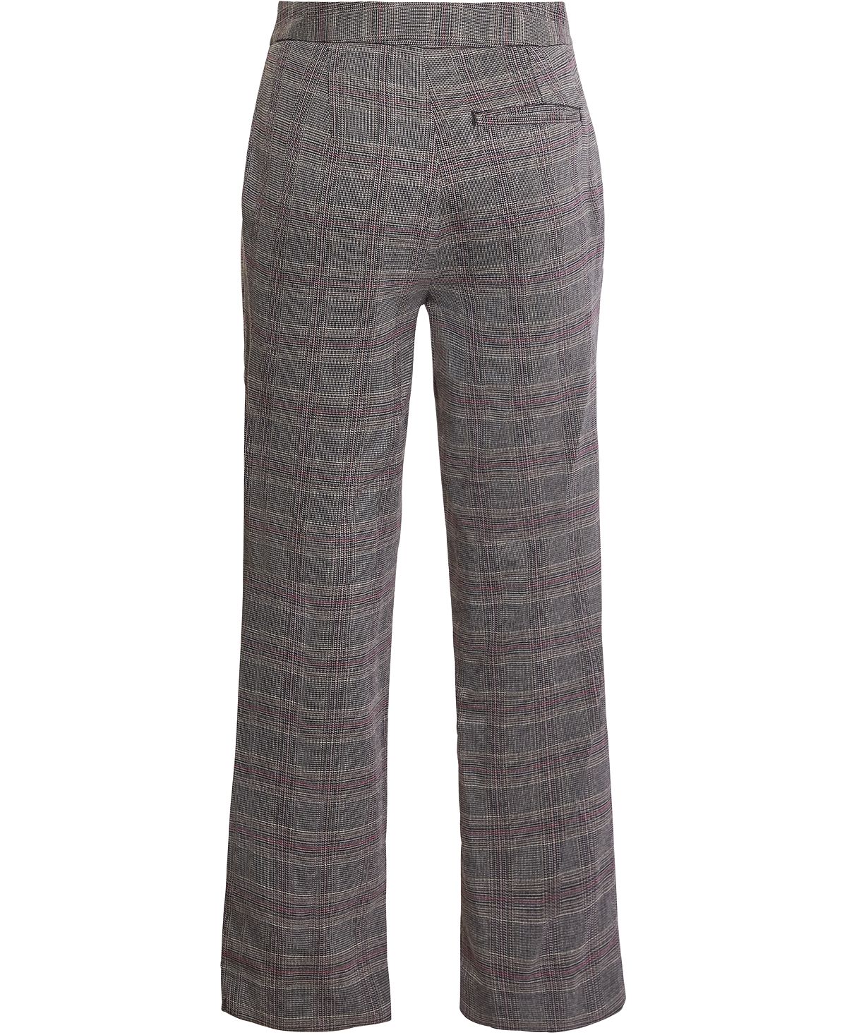 BCBGMAXAZRIA Women's Plaid Print Cropped Pants Black Size 6