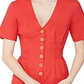 BCBGeneration Women's Button Front Romper Red Size Medium
