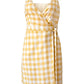 BCBGeneration Women's Gingham Wrap Dress Yellow Size Medium