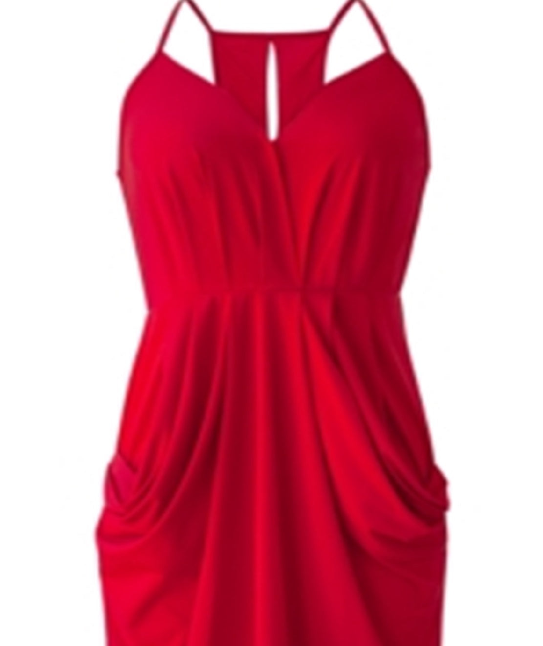 BCBGeneration Women's Faux Wrap MIDI Dress Red Size Medium