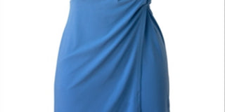 BCBGeneration Women's Sleeveless Twist Front Surplice Dress Blue Size Small