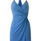 BCBGeneration Women's Sleeveless Twist Front Surplice Dress Blue Size X-Small