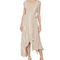 BCBGMAXAZRI Women's Snake Embossed Wrap Dress Pink Size Large