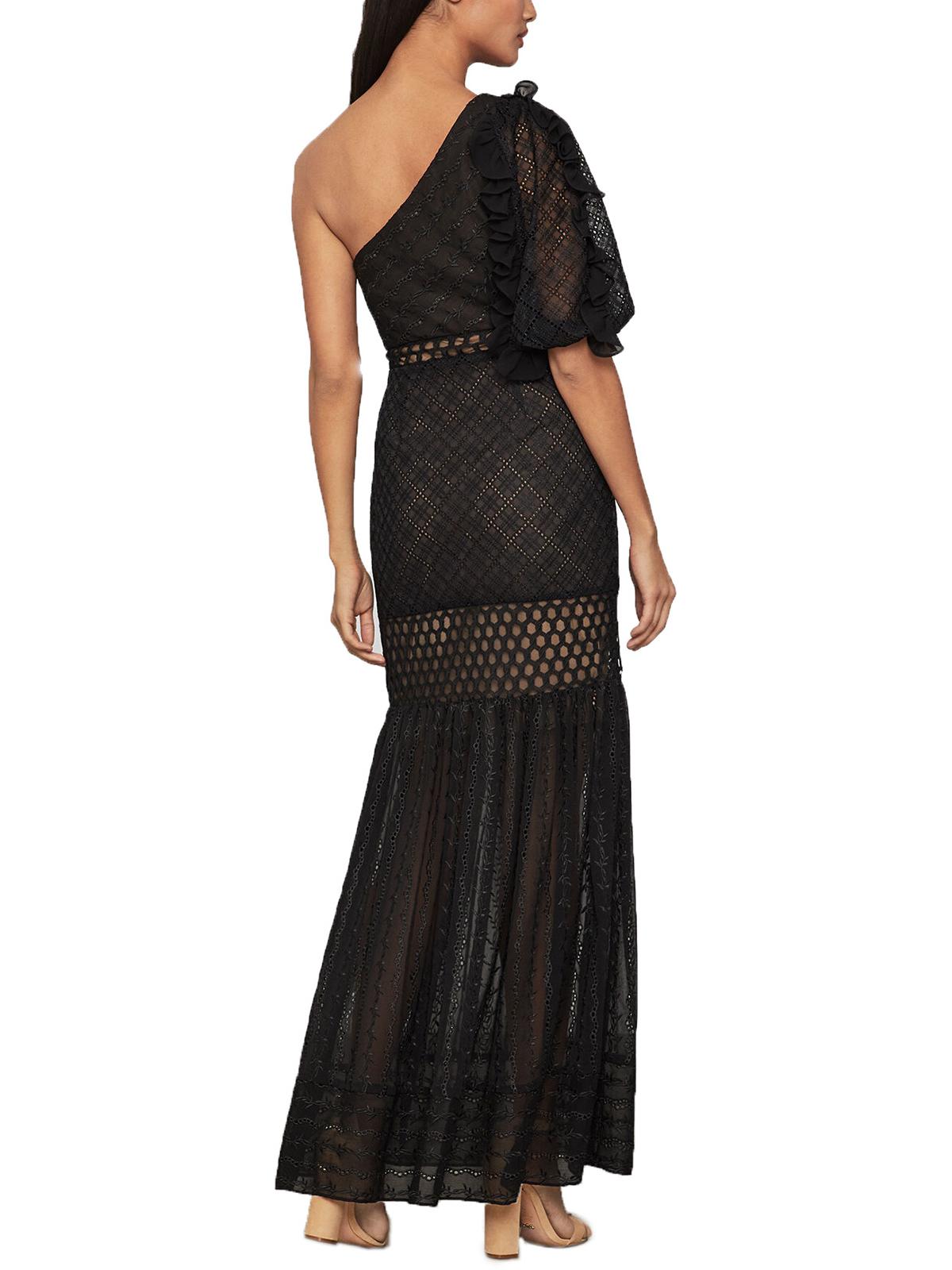 BCBGMAXAZRIA Women's One Shoulder Empire Evening Dress Black Size 8