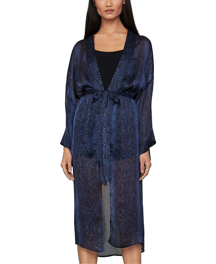 BCBGMAXAZRIA Women's Light Snake Print Jacket Blue Size X-Small