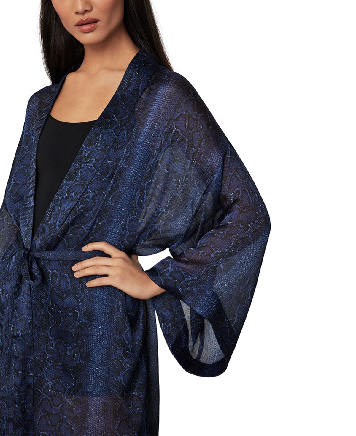 BCBGMAXAZRIA Women's Light Snake Print Jacket Blue Size X-Small