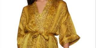 BCBGMAXAZRIA Women's Snake Print Wrap Kimono Yellow Size X-Small