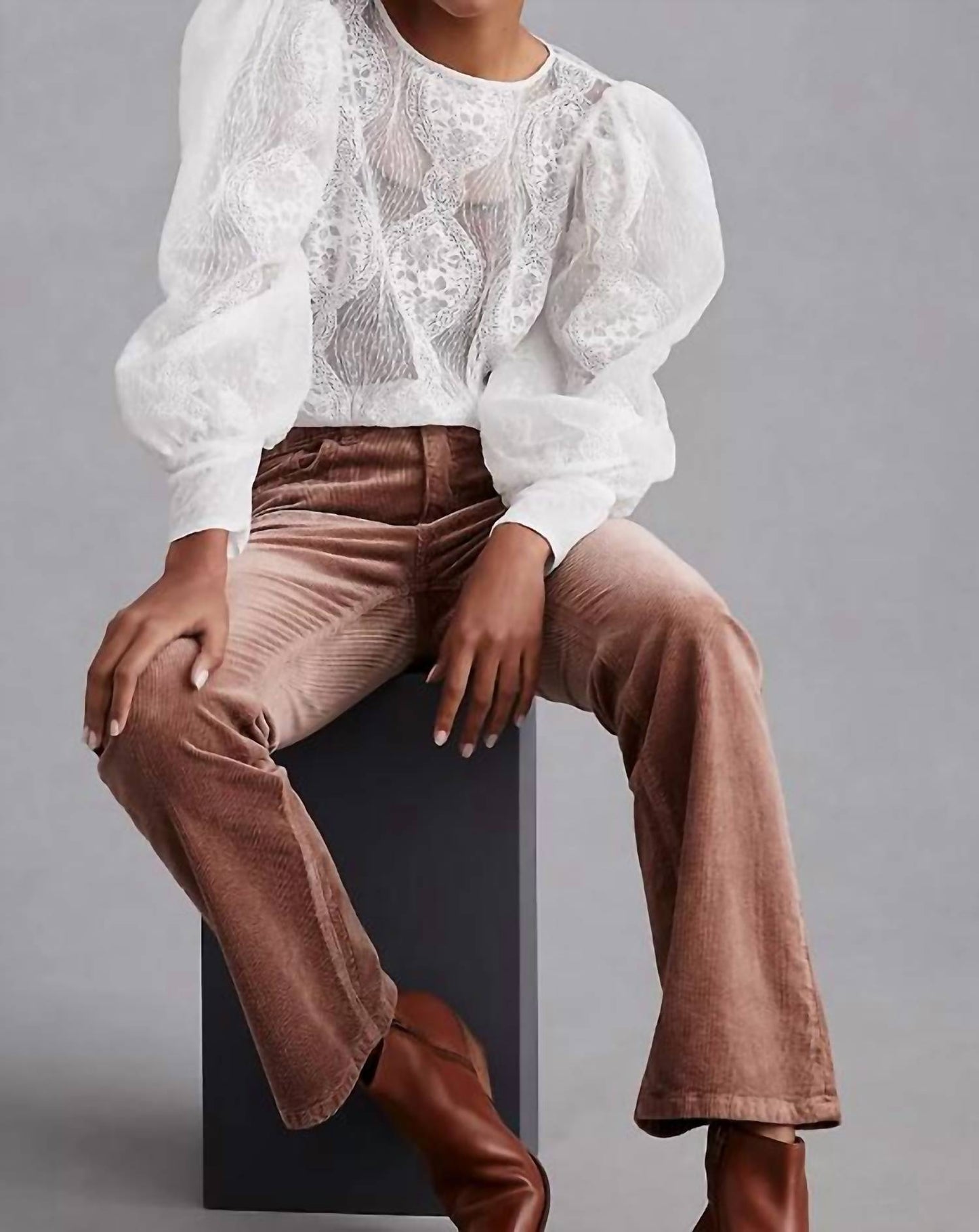 By Anthropologie - Sheer Lace Blouse