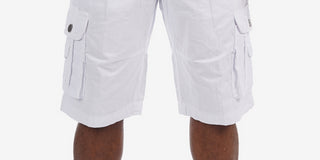 X-ray Men's Belted Double Pocket Cargo Shorts White Size 38