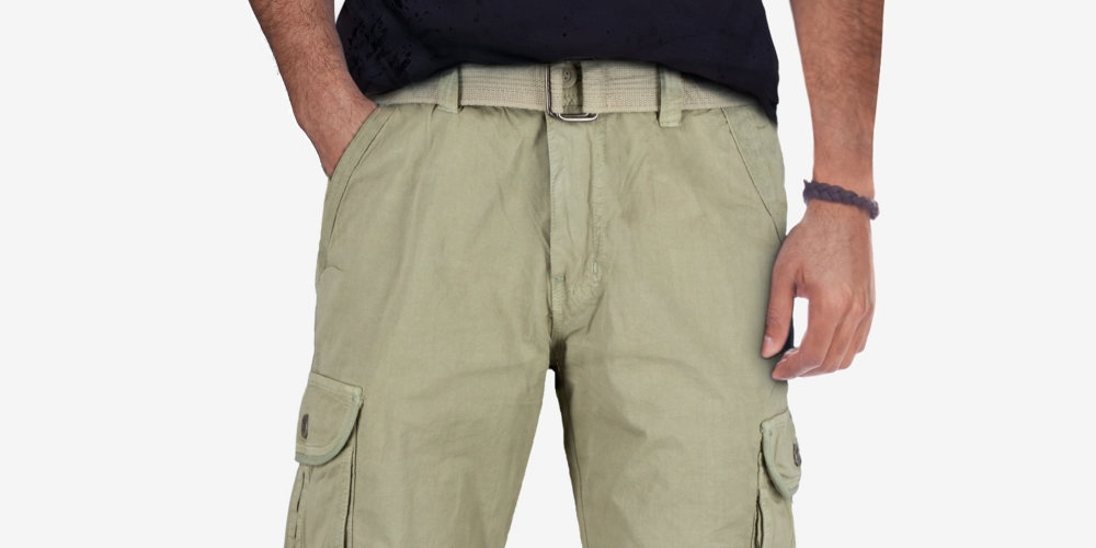 X-Ray Men's Belted Twill Tape Cargo Shorts Brown Size 34