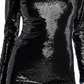 L’Agence Womens Sequined Short Mini Dress Black
