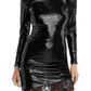 L’Agence Womens Sequined Short Mini Dress Black