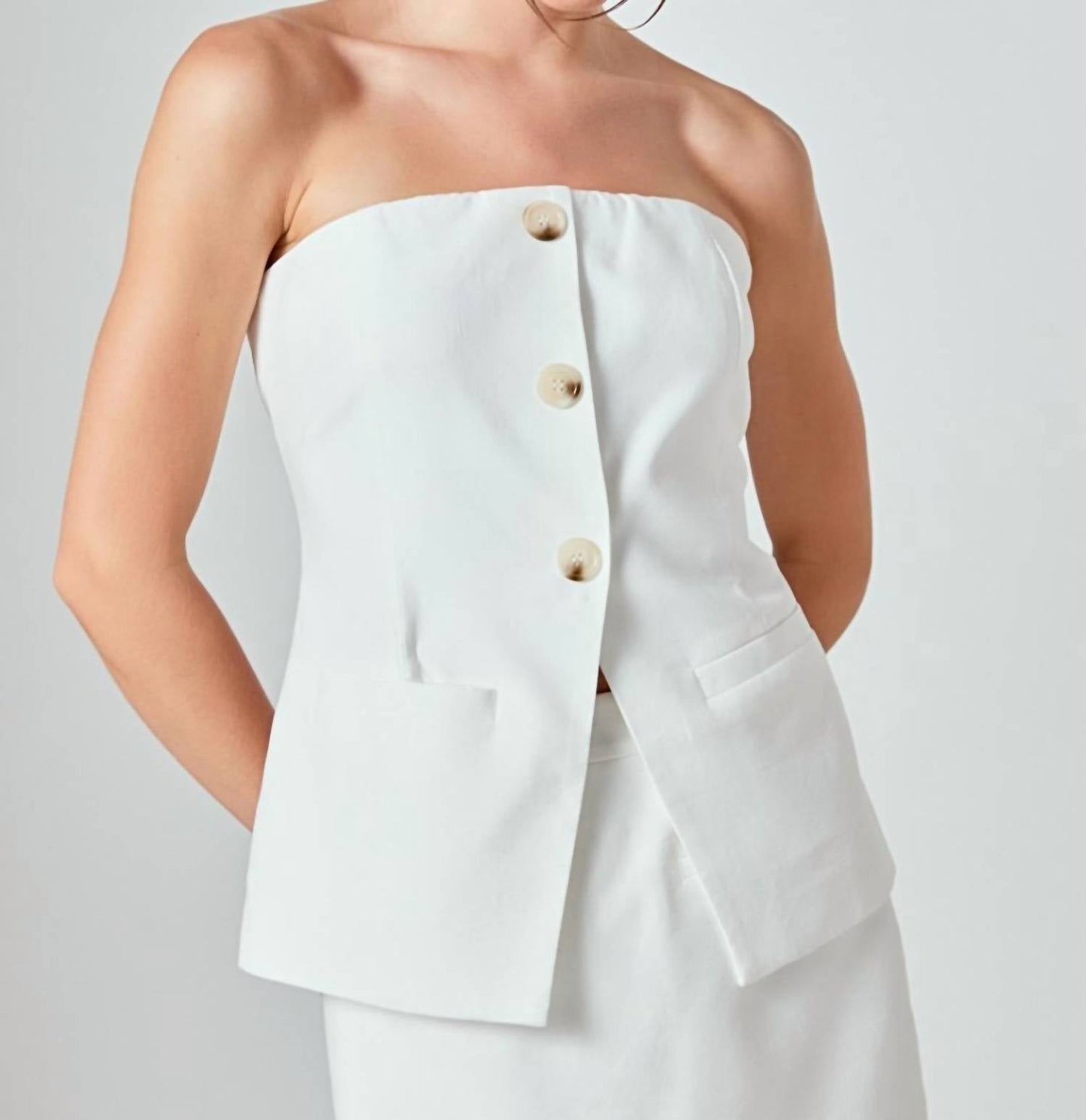 Endless Rose - Linen Jennifer Strapless Top