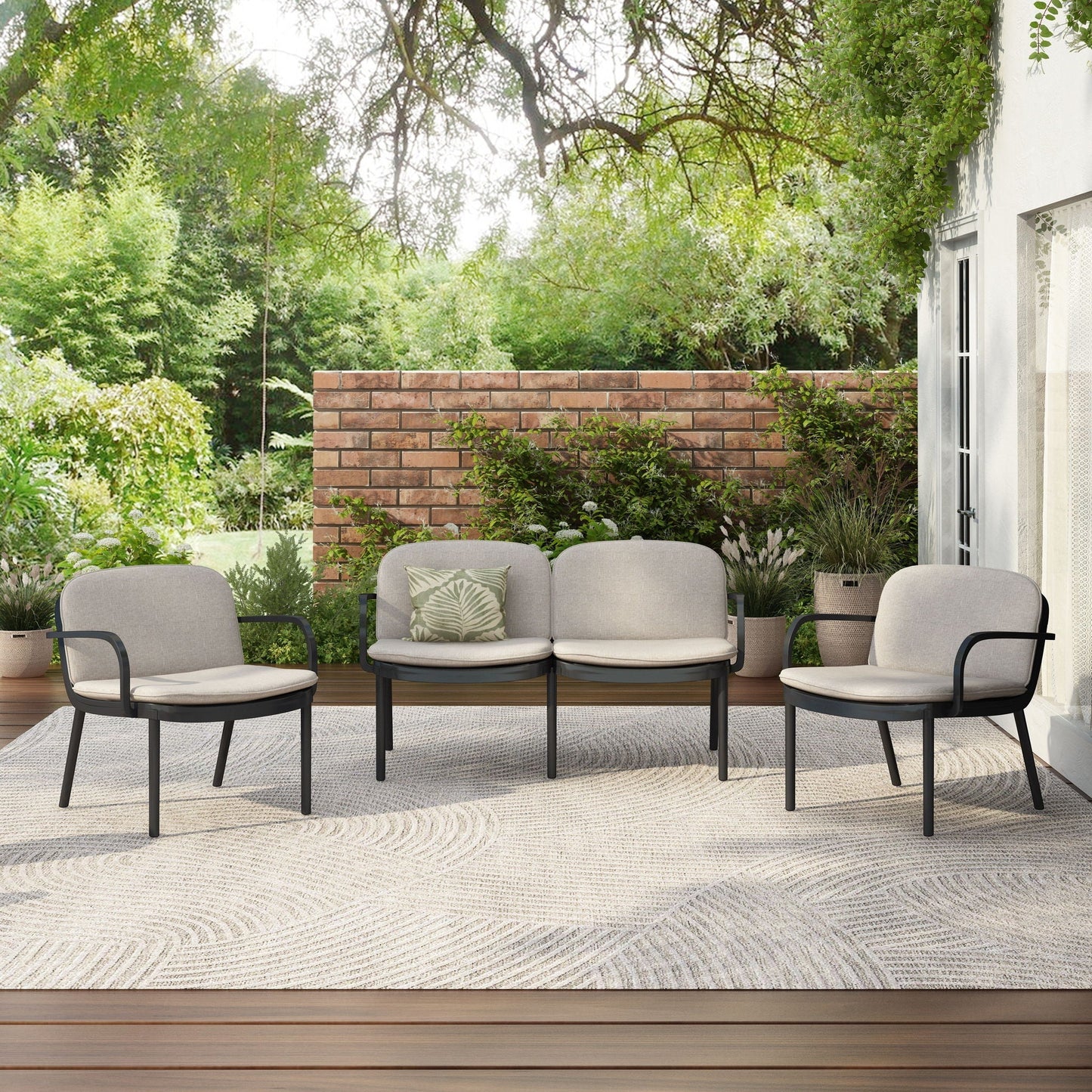 Luna Outdoor Patio 3 Pieces Chat Set