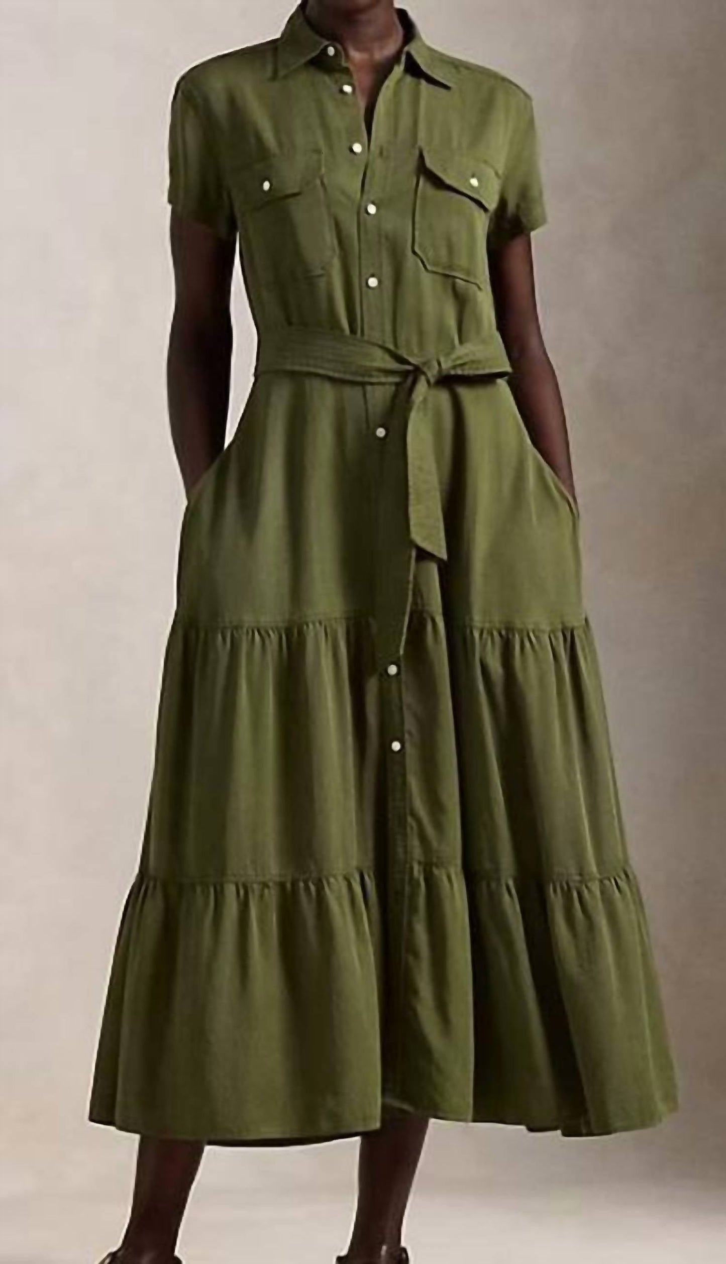Polo Ralph Lauren - Belted Tiered Shirtdress