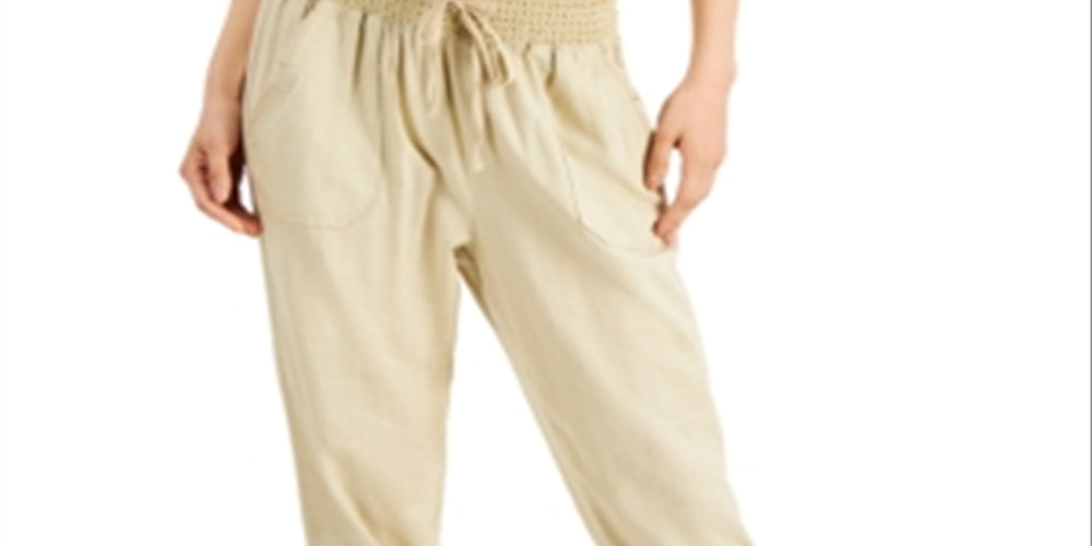 Rewash Junior's Ruched Hem Jogger Pants Brown Size Medium