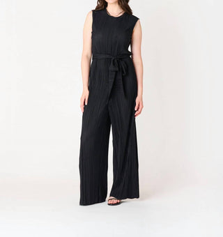 Dex - Plisse Belted Waist Jumpsuit - Plus