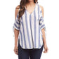 Karen Kane - Cold Shoulder Tie Sleeve Top