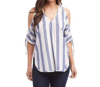 Karen Kane - Cold Shoulder Tie Sleeve Top