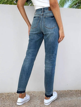 Trendsi - Judy Blue Full Size Mid Rise Rigid Magic Release Hem Jeans