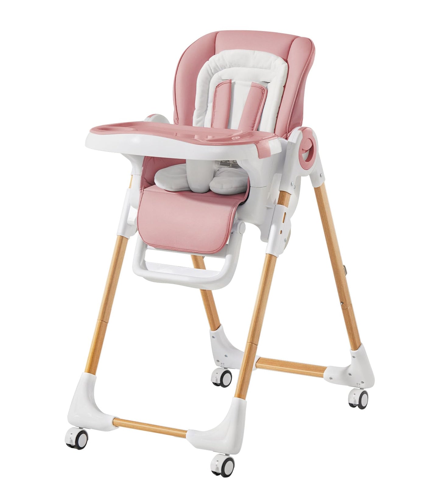 Mallify Convertible High Chairs for Babies and Toddlers Height Adjustable Baby High Chair High Chair with Removable Tray Adjustable Backrest Portable Baby Dinning Chair with Lockable Wheels