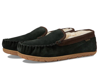 LL Bean Men's Wicked Good Venetian Slippers - Black Spruce/Chocolate