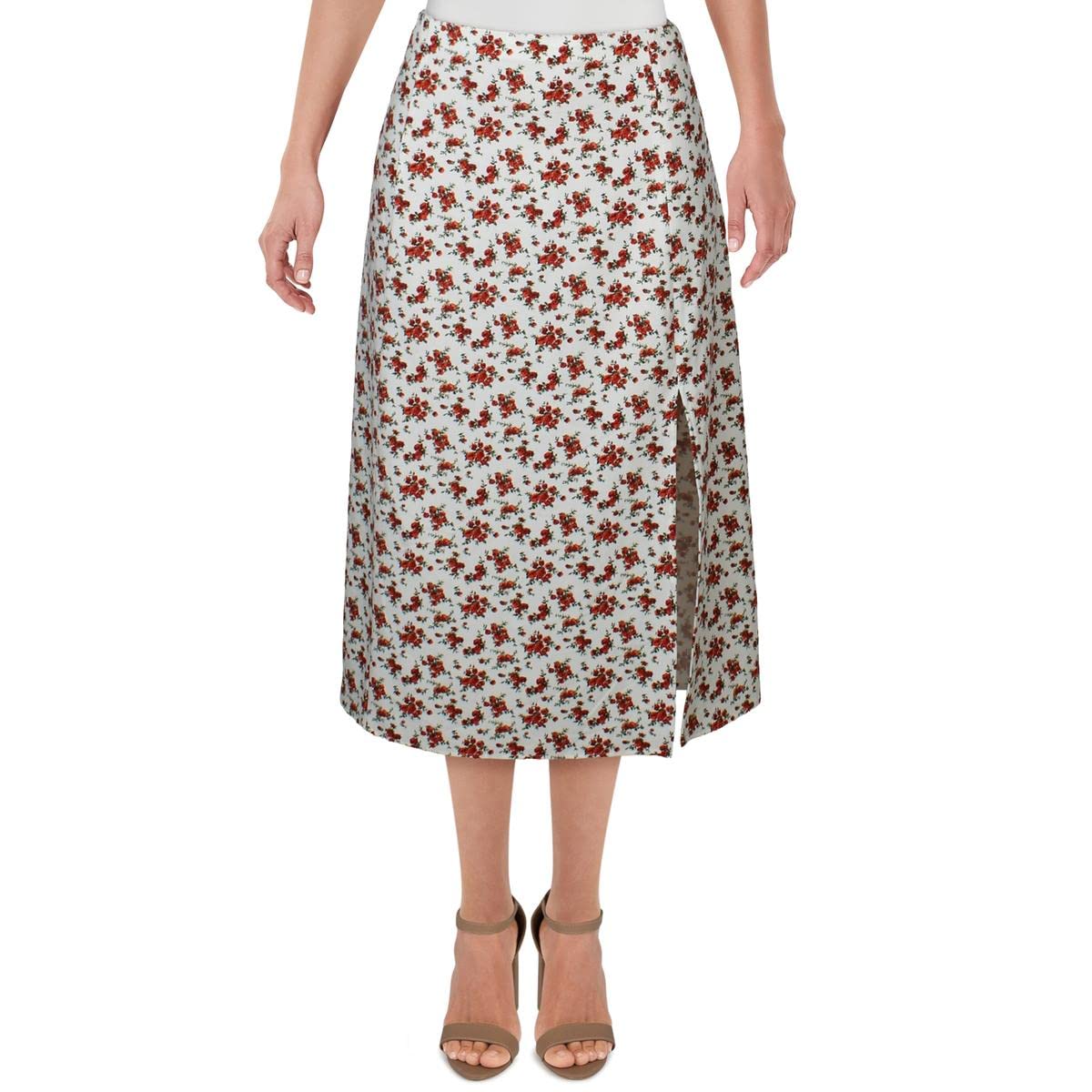 Danielle Bernstein Women's Plus Slip Skirt White/Red Size 2X