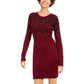 BCX Womens Cheetah Short Sweaterdress Purple M