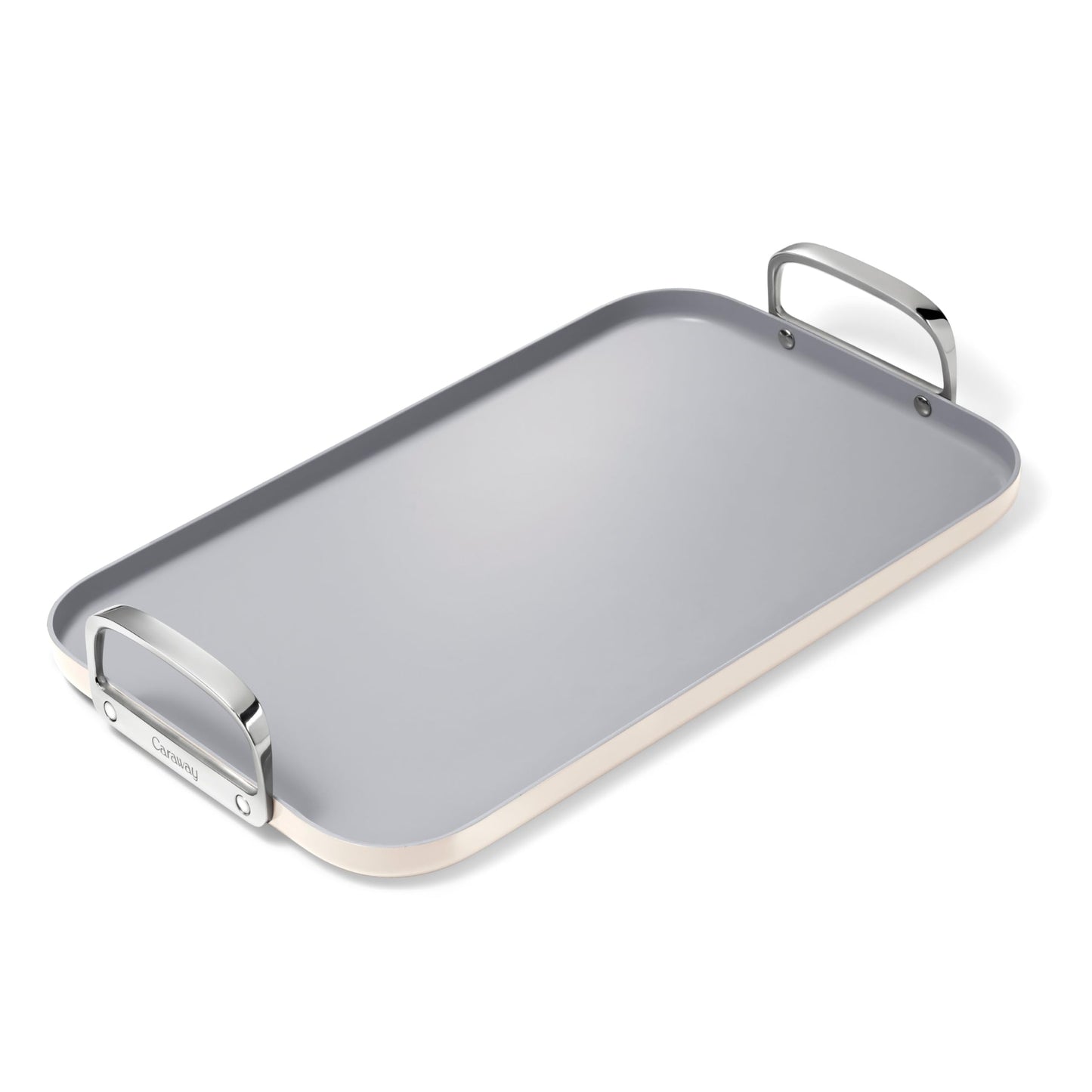 Caraway Double Burner Griddle  19x12 Griddle Pan  NonStick Ceramic Coated  Non Toxic PTFE  PFOA Free  Oven Safe  Compatible with All Stovetops  Cream